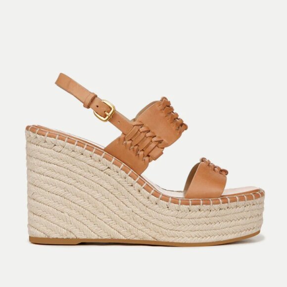 Veronica Beard 'Riya' Leather Espadrille Sandals, Natural Tan - Picture 2 of 4